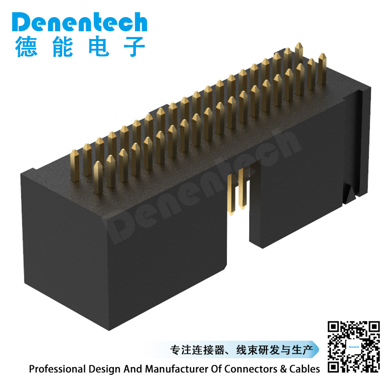 Denentech hot sale 1.27x2.54MM H9.65MM dual row straight DIP box header